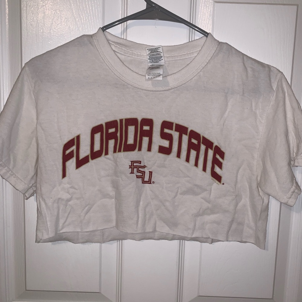 FLORIDA STATE CROPPED WHITE TEE